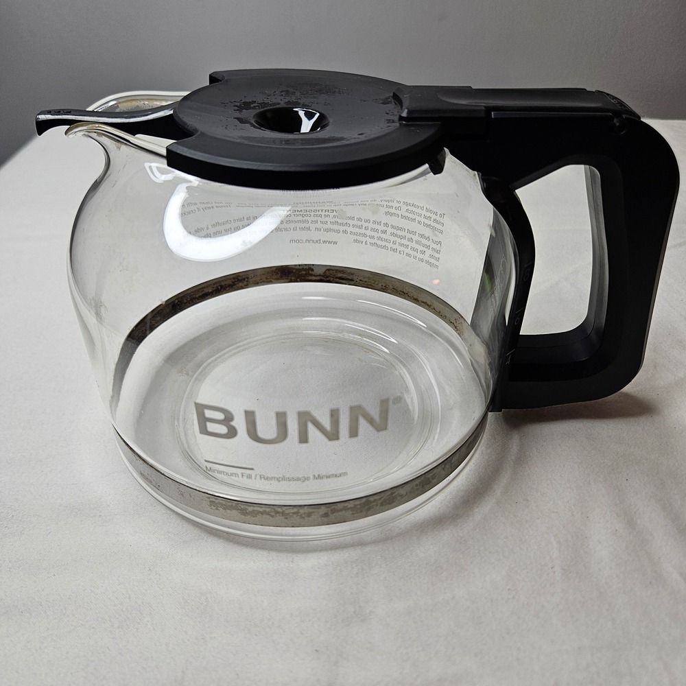 BUNN 10 Cup Glass Coffee Carafe Replacement Pot Black Handle Germany Made
